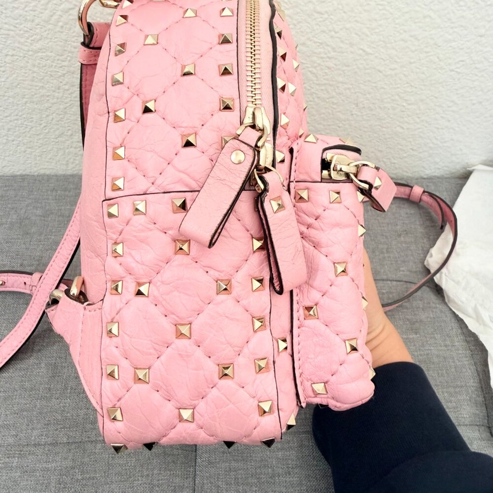 Authentic Valentino Pink Rockstud Mini Backpack Bag - Picture 2 of 12